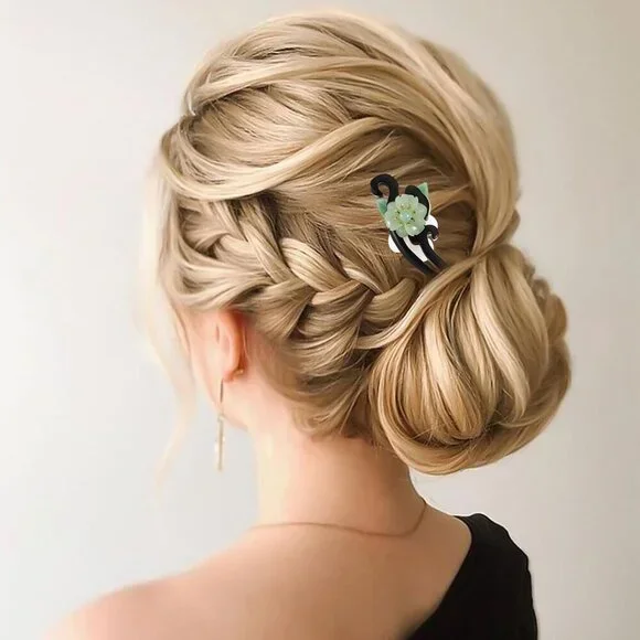 Vintage Flower Hair Stick Chinese Wood Stylish Elegant Hair Accessory Women Girl - Picture 4 of 9